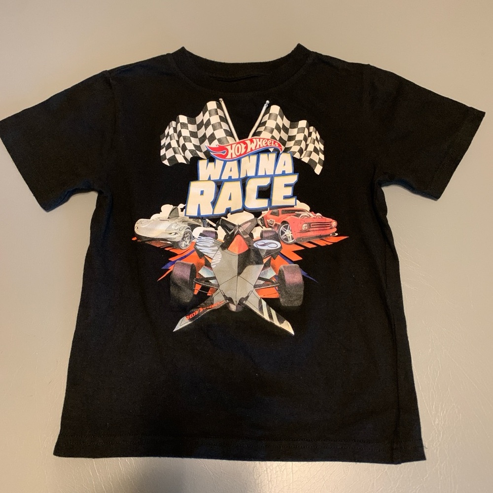 Mattel Hot Wheels Black 'Wanna Race' T-Shirt